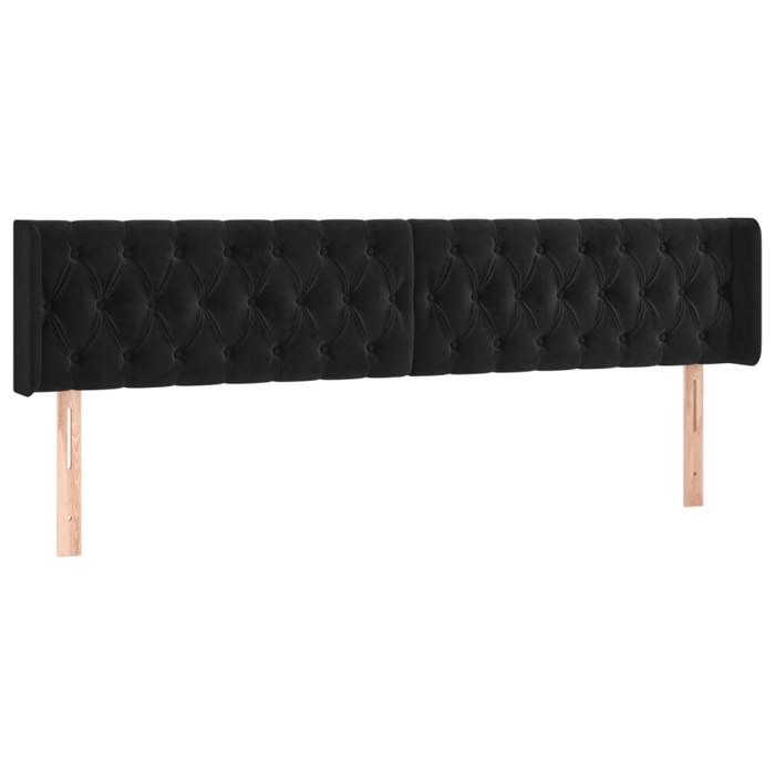 VidaXL LED Headboard Bedroom Furniture Double Bed Accessory Head of Bed Frame Interior Black 3123640