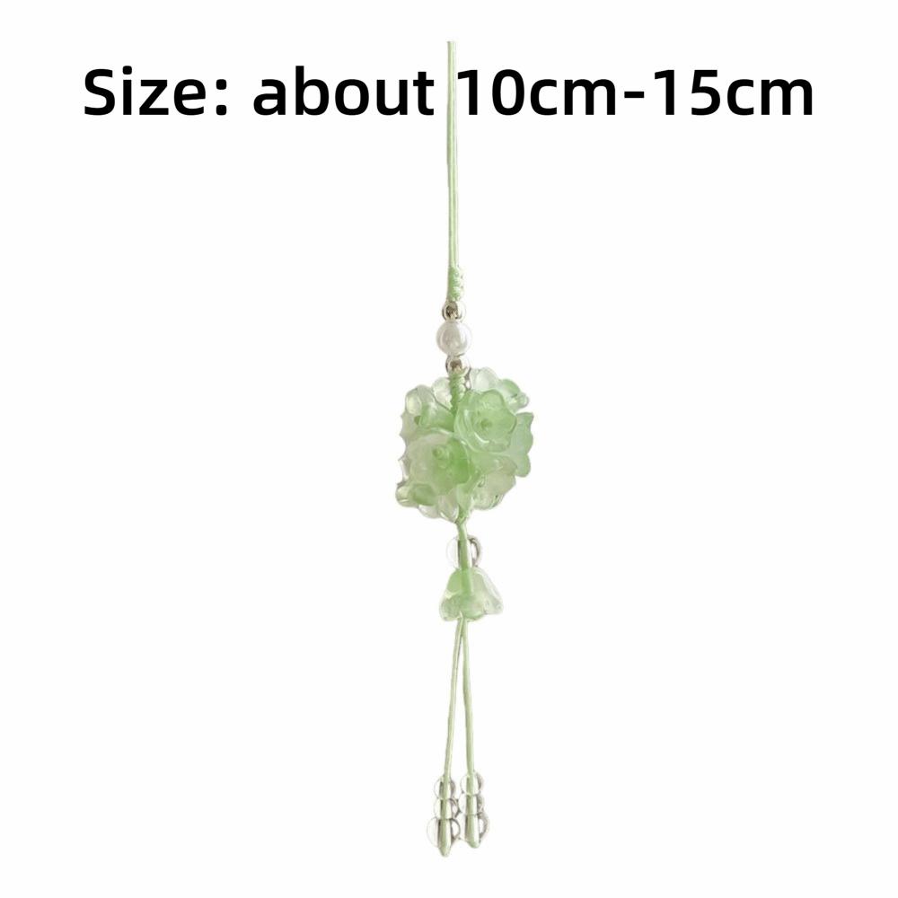 Transparent Car Hanging Ornament Crystal Flower Bellflower Flower Car Ornament Wrist Strap