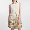 Женское летнее платье повседневное без рукавов с круглым вырезом с цветочным принтом сарафан-майка