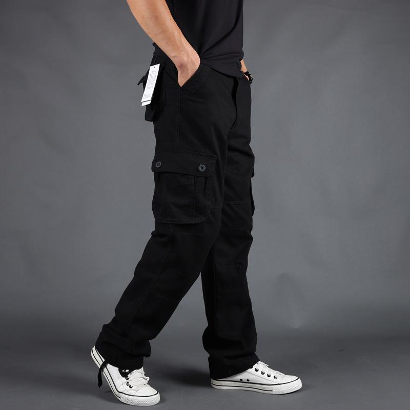 Men's Spring and Fall Multi-pocket Work Pants Loose Large Size Casual Pants Cotton Pants