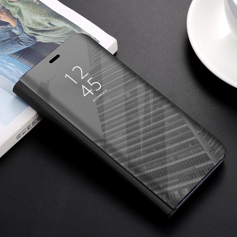 Smart Mirror Anti Drop Phone Case for Samsung Huawei Honor Xiaomi Redmi iPhone OnePlus Cover Magnetic Flip PU Leather