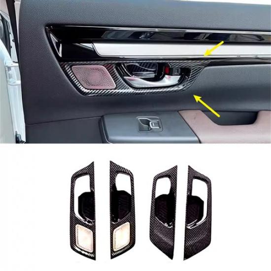 Накладка на панель под ручку двери (чаша) для Honda CR-V CRV -2024 ABS Углепластик