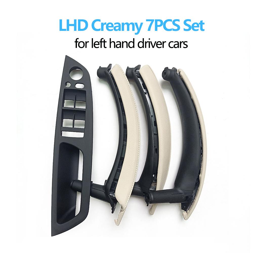 Набор из 7 шт., левая и правая внутренняя дверь, окно, панель переключателя с кожаным чехлом для BMW X5 X6 E70 E71