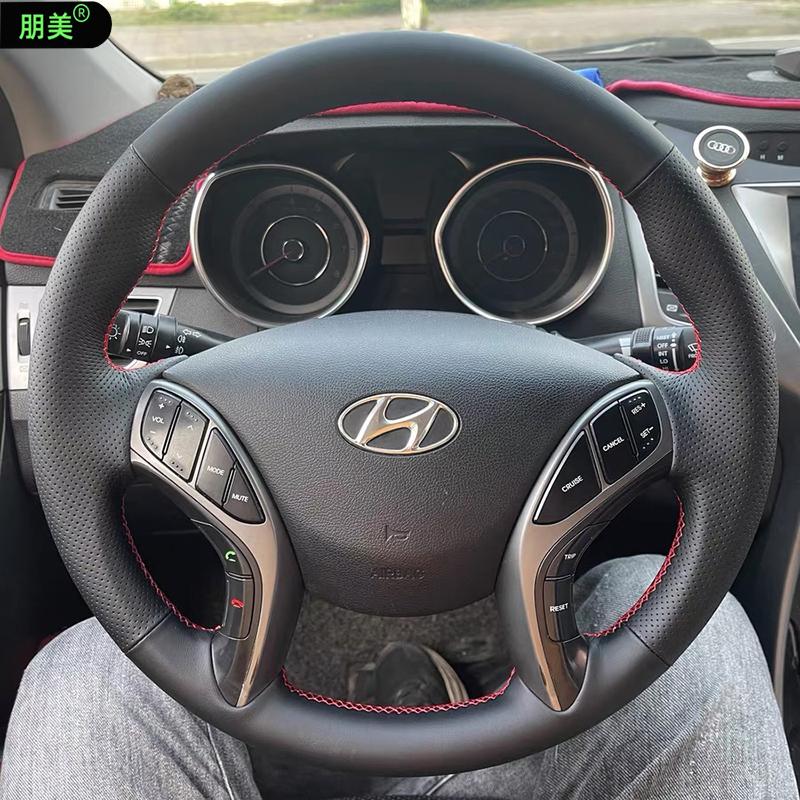 Hand-Stitched Non-Slip Durable suede Car Steering Wheel Cover For Hyundai Elantra Avante i30 2012-2016