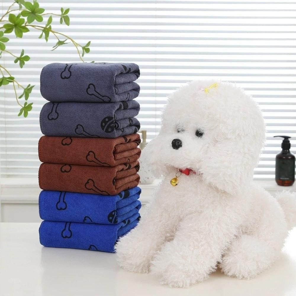 Dog Towels Soft Microfiber Dog Towel Super Absorbent Cartoon Print Pet Quick Drying Towel Thickened Dog Bath Towels Pet Cleaning