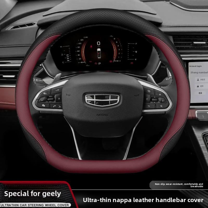 Кожаная накладка на руль автомобиля для Geely Coolray Preface Monjaro Starray Emgrand Cityray Boyue L Okovango Аксессуар 2025 2026