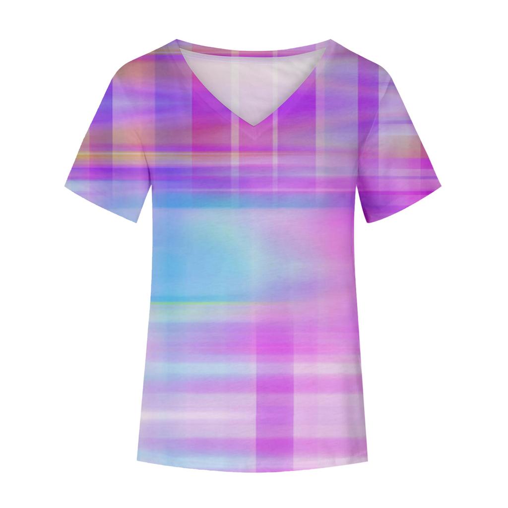 Butterfly Themed 3D Printed T-shirt V-neck 3D Printed Women's Short Sleeved T-shirt Top