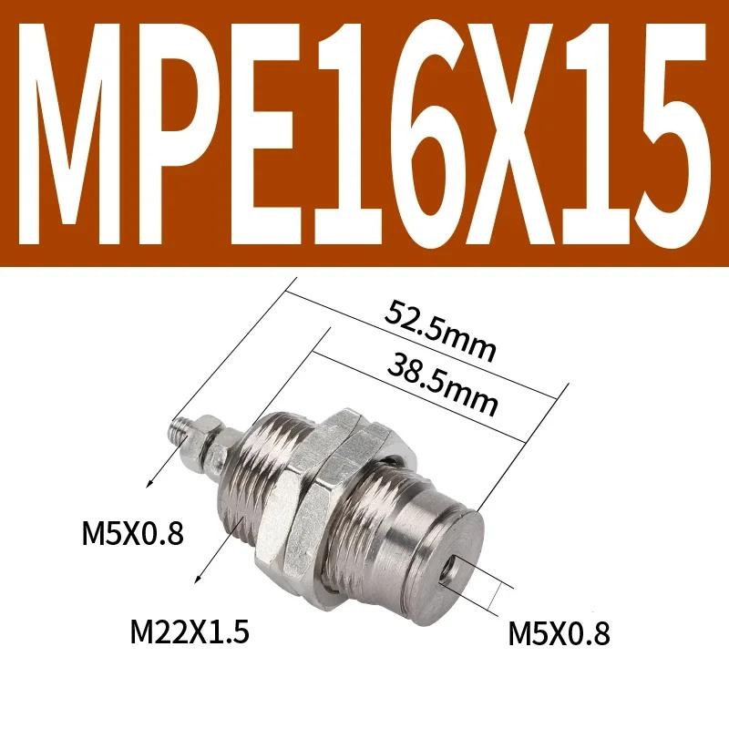 Серия MPE Диаметр 4/6/10/15 мм, Ход 5/10/15/20 мм-B Миниатюрный одностороннего действия пружинный цилиндр с наружной резьбой