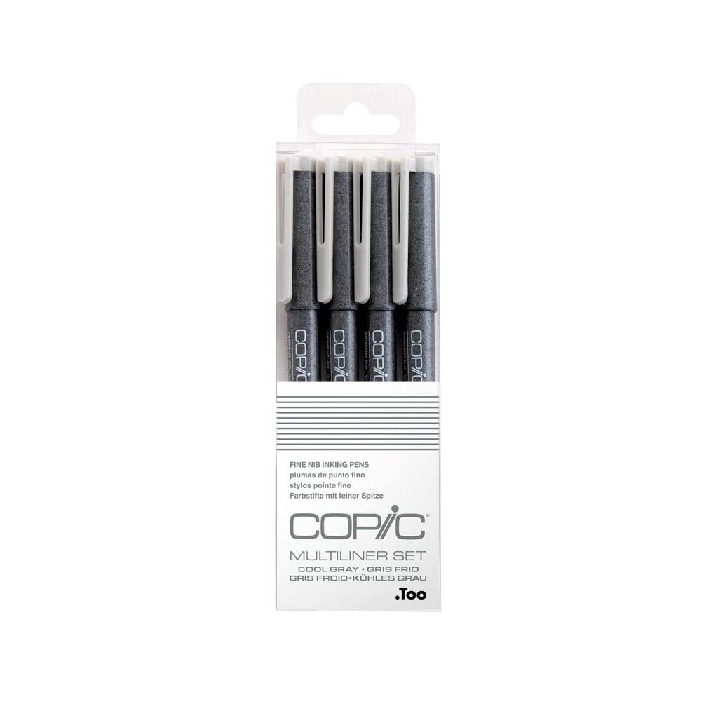COPIC Too Multiliner Set of 4 Cool Gray Pens - Professional Art Markers
