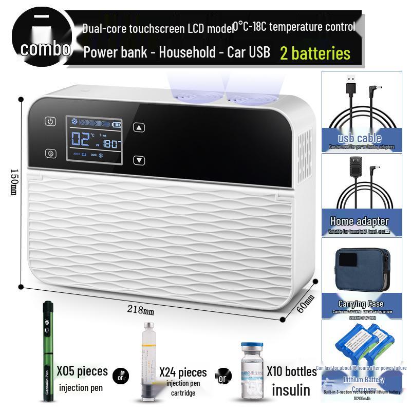 Портативный мини-холодильник для инсулина с перезаряжаемым контролем температуры