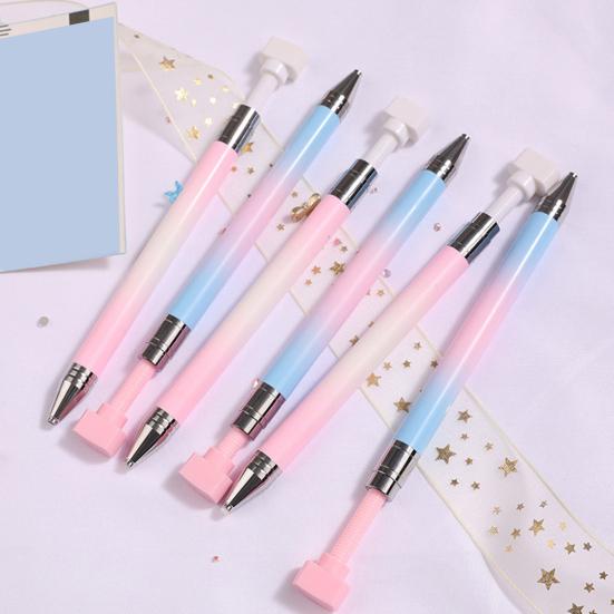 Rhinestone Art Pen with Wax Ergonomic Design Automatic Refillable Nail Pen DIY Craft Fine Tip Manicure Pen