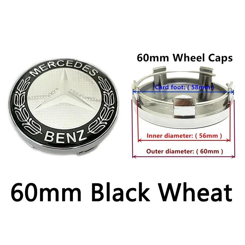 4 шт. 56 мм 60 мм 68 мм 75 мм 3-контактные для автомобиля Mercedes-Benz колпачки на центр колеса колпаки ступицы обода эмблема W202 W220 W213 W210 W164 E200 E260 E300