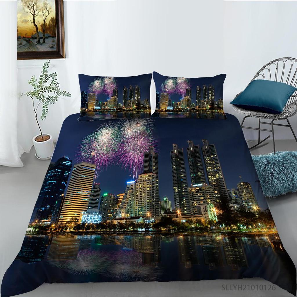 3D Fireworks Pattern Home Bedding Set Bedding Cover Pillowcase AU/US/EU Full Size Bedding Set Home Decoration