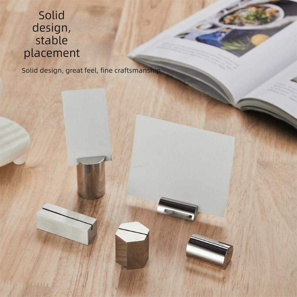 Geometric Shape Table Place Card Holder Solid Table Number Display Stand Menu Sign Holder Hotel