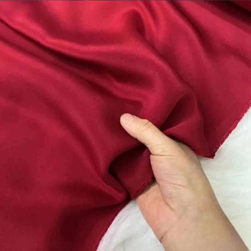 Однотонная 100% шелковая ткань Крэп де Шин 30 момми, тяжелый шелковый крэп, ткань для одежды, платьев, брюк
