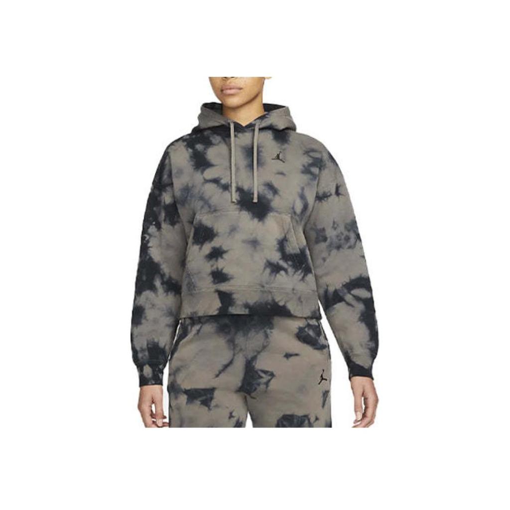 Jordan Heritage Tie-Dye Fleece-Lined Hoodie Women Tops Olive-Gray DM5239-040