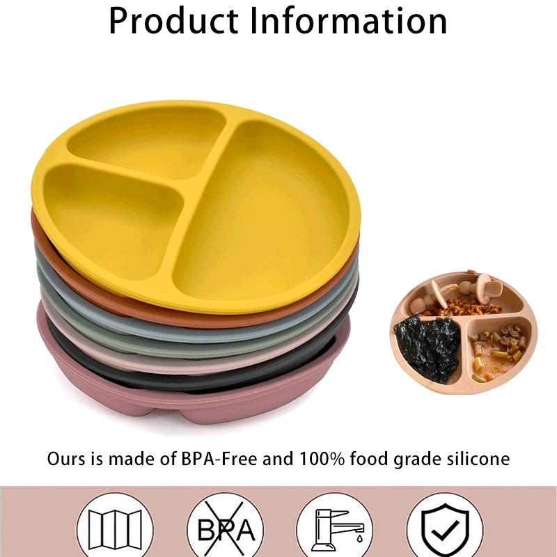 Детский силиконовый набор для кормления, детская посуда, не содержит BPA, легко моется, детская посуда, водонепроницаемая ложка и нагрудник, детский тренировочный набор