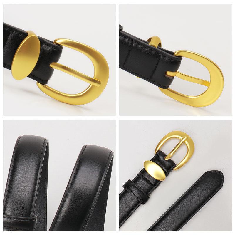 High-End Fashionable Versatile Belt Women's Style Leather Belt Simple Korean Version Decorative Jeans Female Daily Necessities