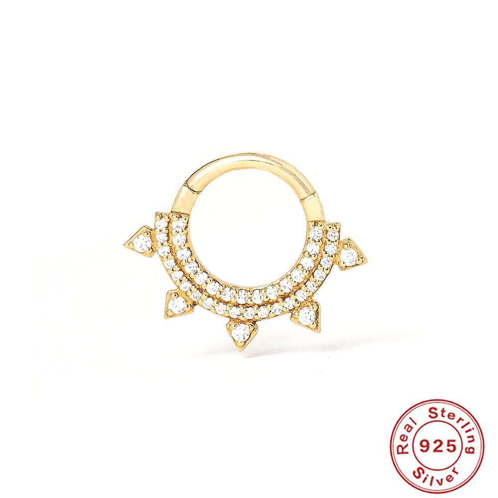 Серьги для пирсинга хряща Wind S925 Sterling Silver Star Diamond Temperament, пряжка для ушей, кольцо для носа, двойное назначение