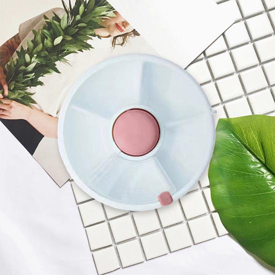 Круглая коробка для хранения закусок с крышкой, 5 отделений, большая вместимость, настольная, многоцелевая, для сервировки сухофруктов, орехов, конфет