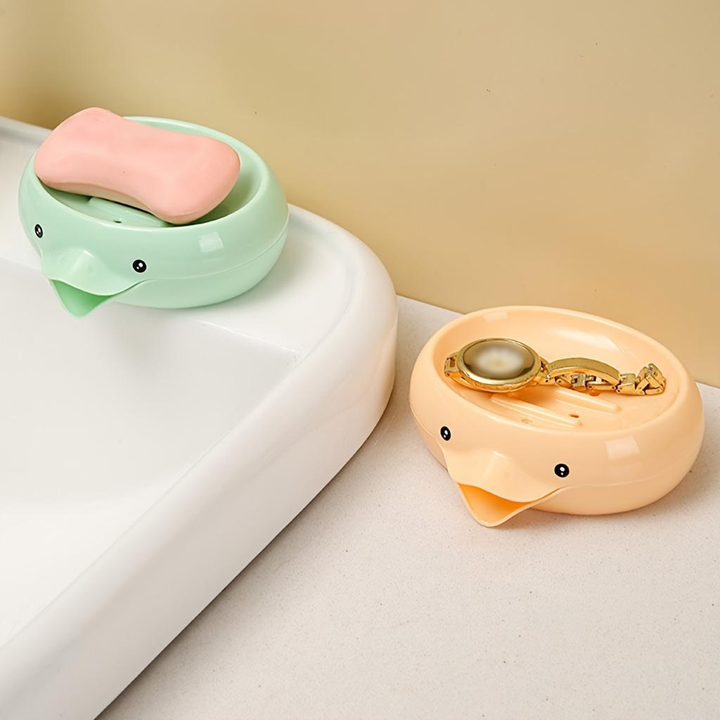 Мыльница в виде маленькой желтой утки, полка для хранения в ванной, мыльница с изображением мультфильма, креативная мыльница для домашнего хозяйства в ванной