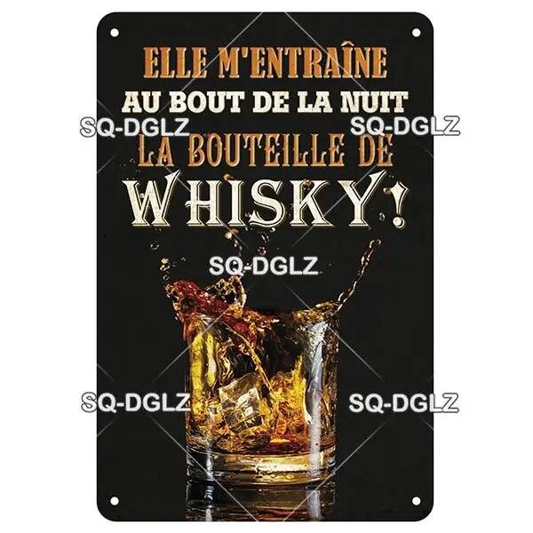 SQ-DGLZ Vintage Metal Sign French Beer Bar Tin Sign Shop Plate Home Bar Door Wall Decor Sticker Decoration Plaque Poster Gift