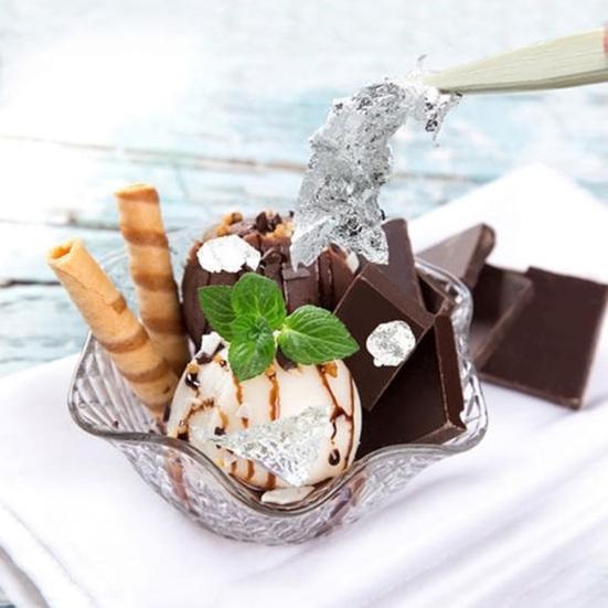 4шт 2г Еда Десерт Золотая Серебряная Фольга Крем Торт Лед Выпечка Украшения