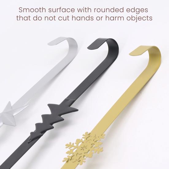 Рождественский крючок для венка Звезда Снежинка Элементы рождественской елки Металлический подвес для двери Крючки для подвешивания над дверью