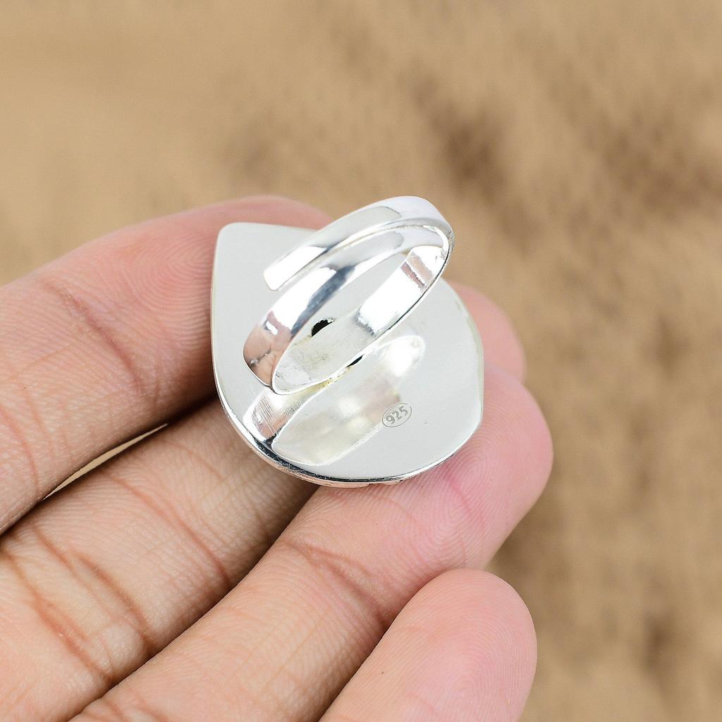 Natural Tiger'S Eye Gemstone Promise Yellow Adjustable Ring 925 Sterling Silver