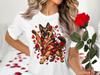 German Shepherd Valentines T-Shirt, Dog Hearts & Roses Tee