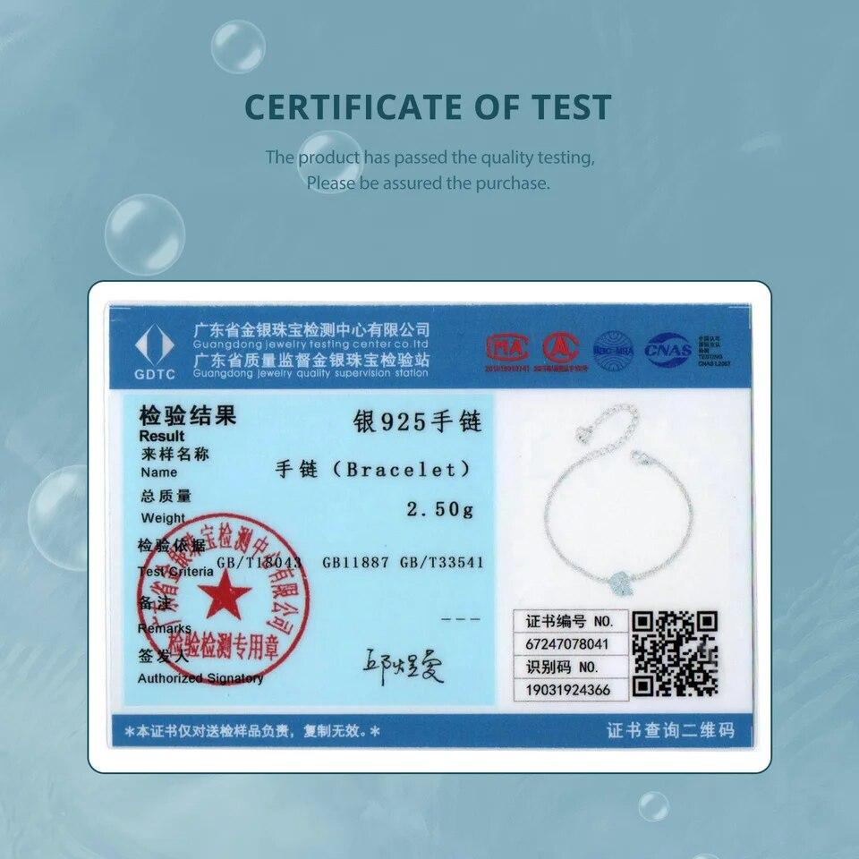 Женские браслеты-цепочки BAMOER из стерлингового серебра 925 пробы, синие ракушки, ювелирные изделия в подарок