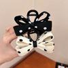 Высококачественная заколка-краб для волос с бантом в горошек для женщин, элегантный зажим-акула, заколка для высокого хвоста, заколка для затылка
