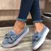 Женские кроссовки Flock Bowknot Shoes Женская обувь осень-весна Slip On Loafers Walking Woman Plus Size Casual Female Fashion