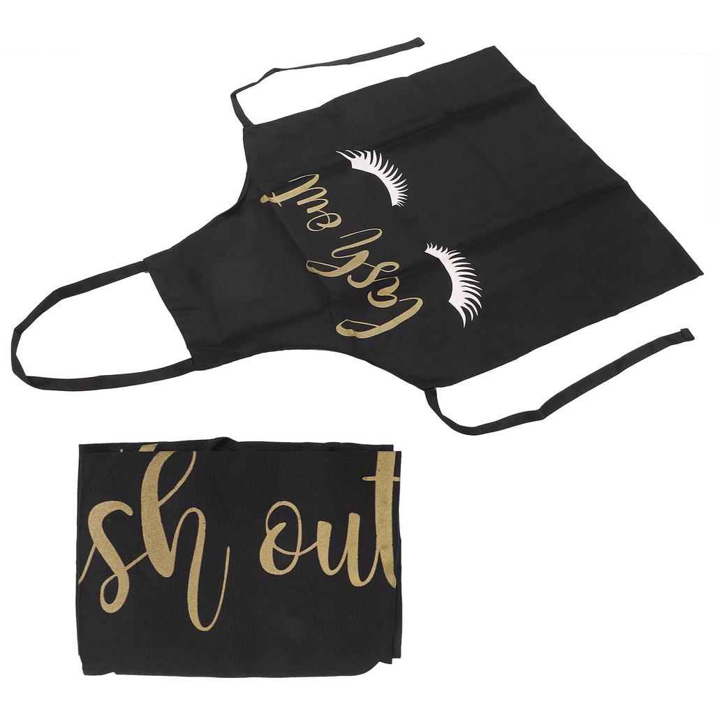 Фартук для художника по ресницам, мягкий, дышащий, моющийся, с рисунком ресниц, фартук для кухни, салона красоты, черный