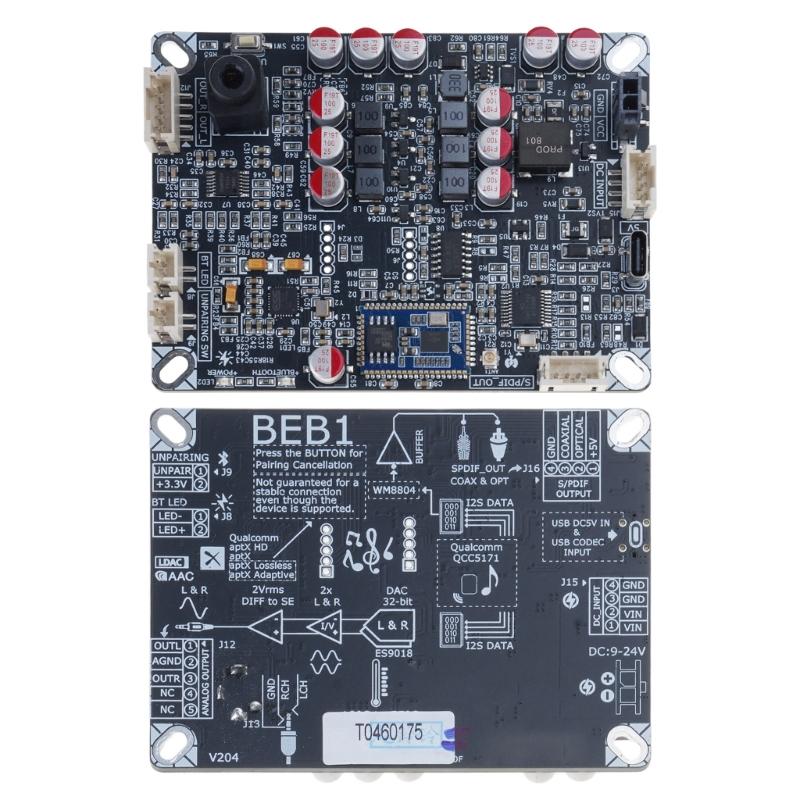 Плата-приемник звука QCC5171 BLE5.3 с поддержкой LDAC, коаксиальным и 3,5-мм выходами обеспечивает беспроводное качество звука