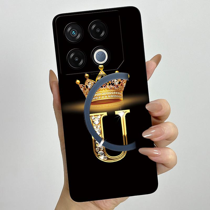Для Infinix GT 20 Pro Чехол Роскошная Корона Буква Мягкий Силикон Задняя Крышка Для Infinix GT20 Pro GT20Pro Чехол Infinix X6871 Чехлы