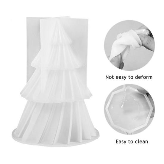 Силиконовая форма для рождественской елки, гибкая антипригарная форма, форма из смолы на праздничную тематику для изготовления свечей, шоколада, желе, мыла