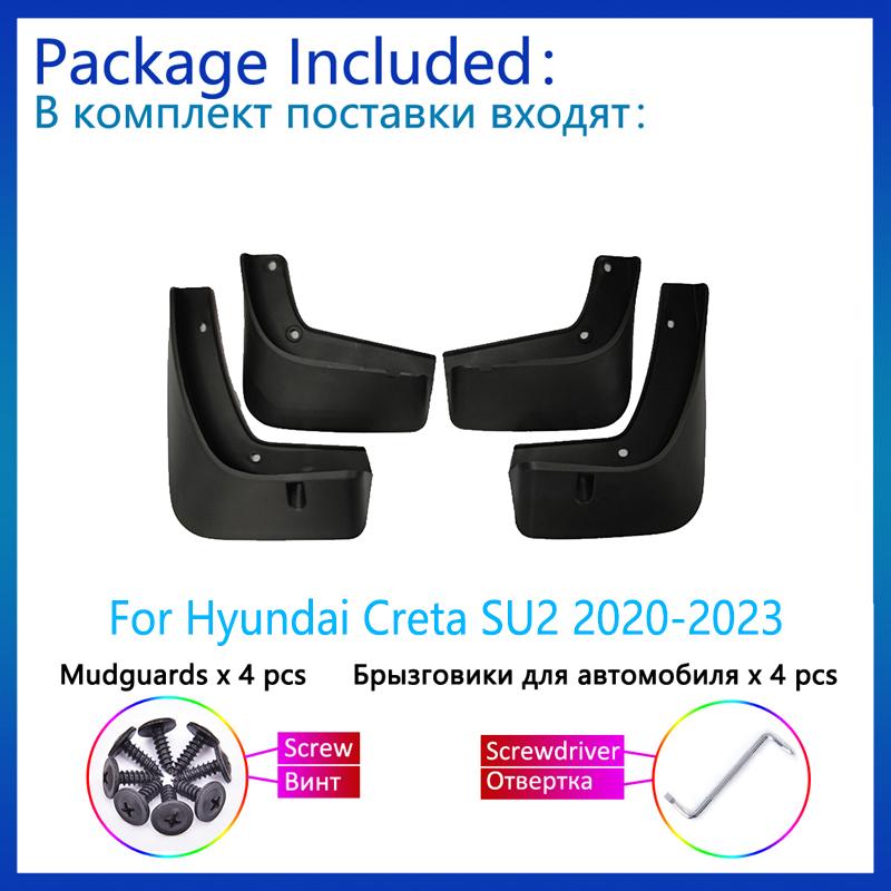 4 шт. передние и задние брызговики для Hyundai Creta ix25 MK2 SU2 2022 2023, брызговики на крыльях, колеса автомобиля с защитой от брызг