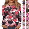 Women's Fashion Casual Crew-neck Long Sleeve T-shirt Valentine's Day Love Print Top