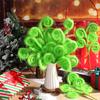 1PC Green Red Furry Christmas Tree Topper Wreath Decor Holiday Home Party Decor Festival Tabletop Decor Craft Supplies