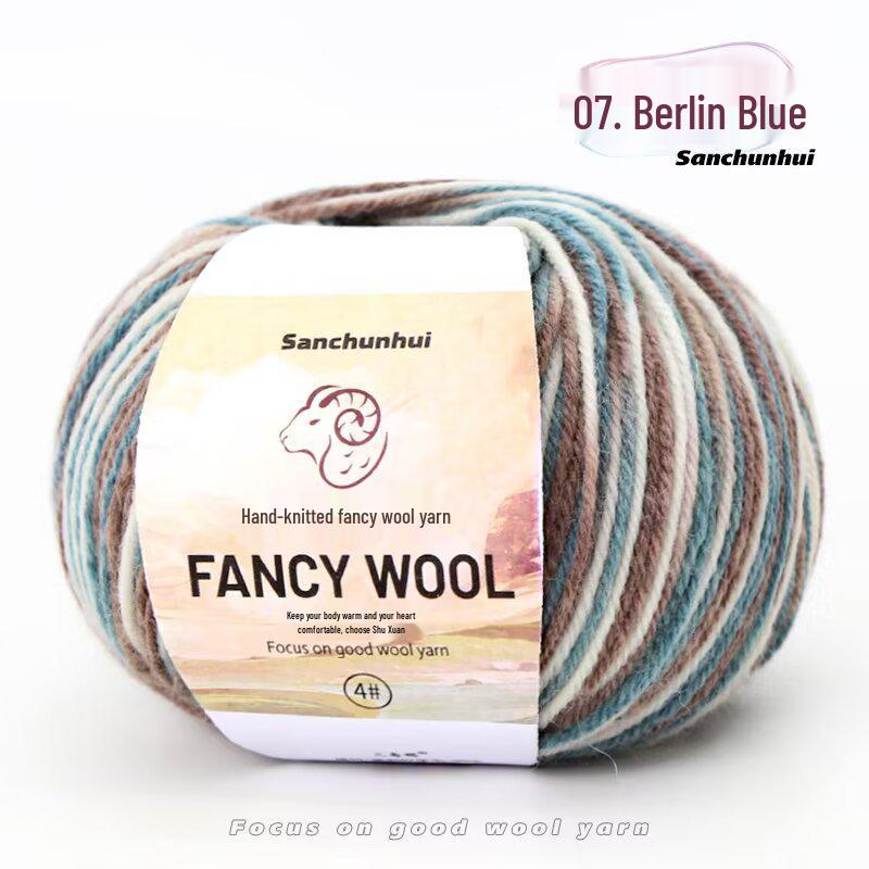 Handmade Rainbow Gradient Wool Yarn for DIY Knitting - Medium Thickness, Perfect for Children's Sweaters and Baby Projects
