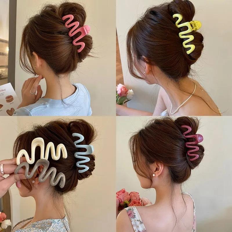 Модные красочные волнистые заколки для волос для женщин и девочек, корейские милые простые нерегулярные заколки для волос, головные уборы, аксессуары для волос