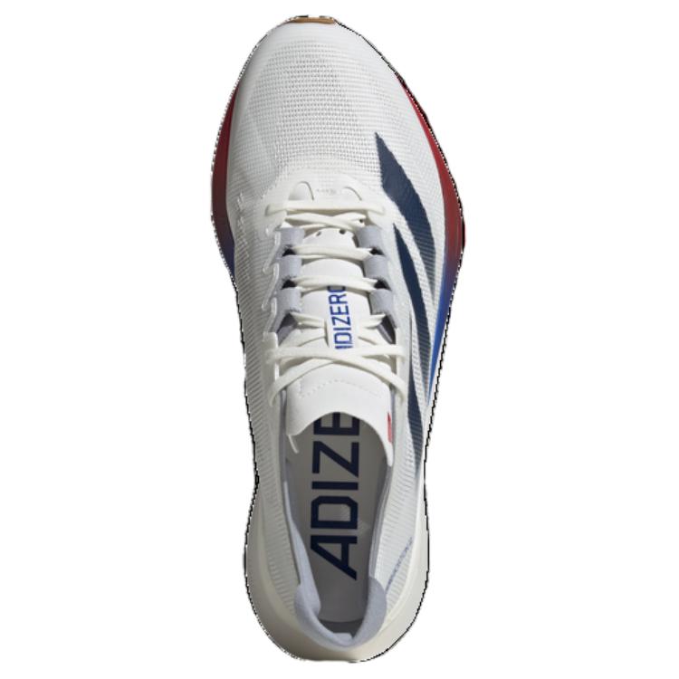 Adidas Adizero Boston 12 белые темно-синие чисто рубиновые мужские кроссовки Core-White JI4476