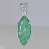 СЕРТИФИЦИРОВАННОЕ СЕРЕБРО 925 пробы 40 карат Натуральный зеленый изум огранки «маркиза» Подвеска MY.PD-175-NS