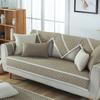 Non-slip Sofa Cushion Fabric Seat Cushion Suitable for All Seasons Solid Color Burlap Modern Simple Sofa Towel Cover