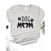 Женская футболка с принтом Dog Mom PAW Футболка женская с коротким рукавом и круглым вырезом Свободная футболка женская повседневная футболка одежда топы
