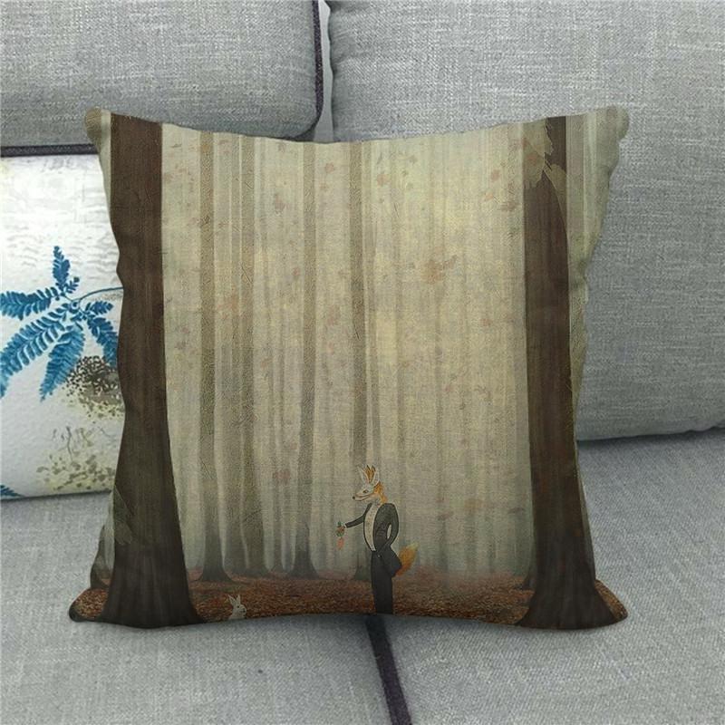 Environmental Protection Advertising Illustrations Digital Printing Short Plush Pillow Covers For Car Sofa Office Cushion Cover