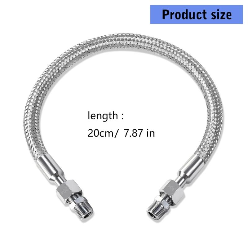 1/4Inch X 20Inch Nonrust Steel Air Compressor Jumpers Hose With Rotating NPT Ends For Stable Airflows