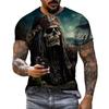 Винтажные футболки для мужчин, модная футболка большого размера с короткими рукавами и рисунком черепа нежити с 3D принтом, мужская повседневная одежда