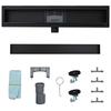 2 in 1 Shower Drain Black 80 cm Stainless Steel 304